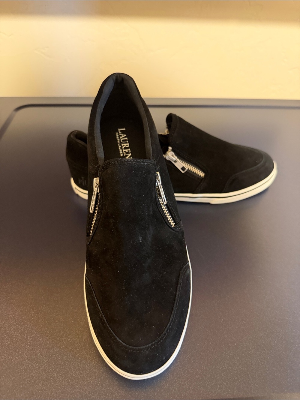 Lauren Ralph Lauren Suede Slip on Sneakers